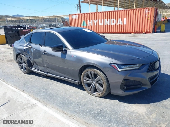 2022 Acura TLX w/A-Spec Package with VIN 19UUB5F52NA003934, listed as a IAAI auction lot 41817694 with 38,273 mi miles. Bid and sale history available at carsss.com. Image 1.