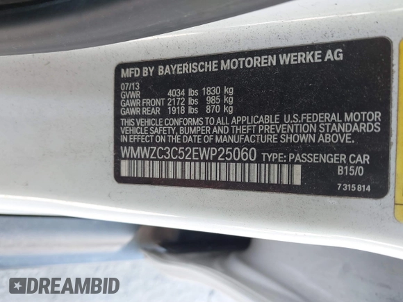 2014 MINI Countryman S with VIN WMWZC3C52EWP25060, listed as a IAAI auction lot 41642855 with 240,396 mi miles and . Bid and sale history available at DreamBid. Image 9.