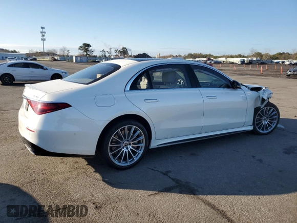 2022 Mercedes-Benz S-Class S 500 with VIN W1K6G6DB5NA166087, listed as a Copart auction lot 47003915 with 7,000 mi miles and Salvage Title. Bid and sale history available at carsss.com. Image 3.