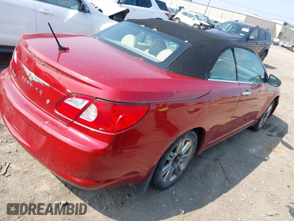 2008 Chrysler Sebring Limited with VIN 1C3LC65M88N137564, listed as a IAAI auction lot 42454717 with 120,274 mi miles and . Bid and sale history available at DreamBid. Image 4.