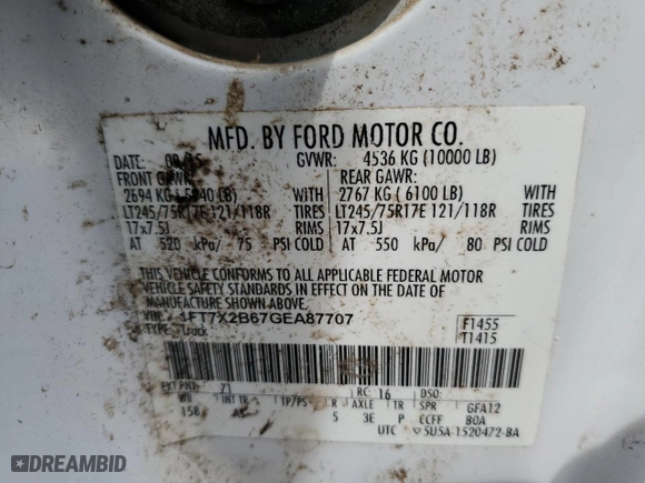 2016 Ford Super Duty F-250 SRW XLT with VIN 1FT7X2B67GEA87707, listed as a Copart auction lot 53876795 with 160,337 mi miles and Salvage Title. Bid and sale history available at carsss.com. Image 12.