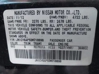 2013 Infiniti G37 Journey with VIN JN1CV6AP5DM718898, listed as a IAAI auction lot 42238083 with 89,422 mi miles and . Bid and sale history available at DreamBid. Image 9.