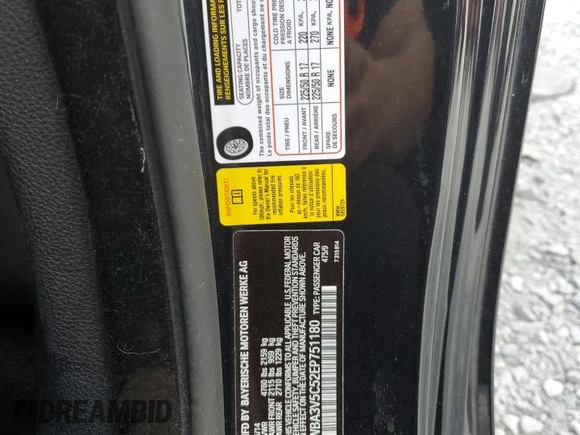 2014 BMW 4 Series 428i z VIN WBA3V5C52EP751180, wystawiony jako Copart lot #52514525 z przebiegiem 105 812 mil mil oraz Szkoda całkowita • Salvage title. Historia ofert i sprzedaży dostępna na DreamBid. Obrazek 12.