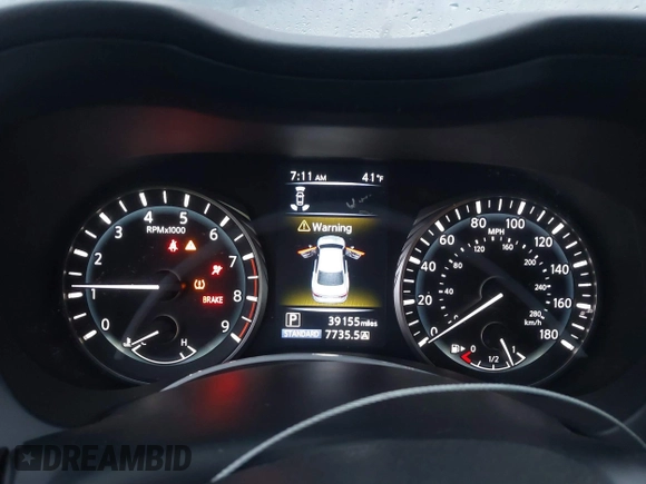 2019 Infiniti Q50 Luxe with VIN JN1EV7AP7KM519475, listed as a IAAI auction lot 41646571 with 39,155 mi miles and . Bid and sale history available at DreamBid. Image 7.