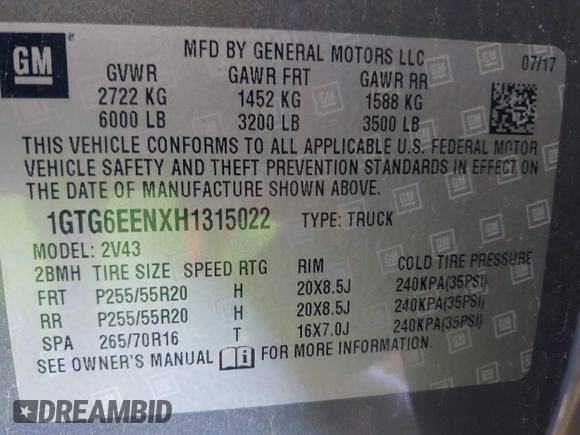 2017 GMC Canyon 4WD Denali z VIN 1GTG6EENXH1315022, wystawiony jako IAAI lot #42152968 z przebiegiem 108 933 mil mil oraz . Historia ofert i sprzedaży dostępna na DreamBid. Obrazek 9.