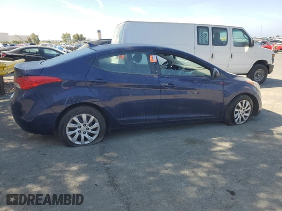 2013 Hyundai Elantra Limited with VIN 5NPDH4AE9DH160415, listed as a Copart auction lot 54180605 with 52,557 mi miles and Salvage Title. Bid and sale history available at DreamBid. Image 3.