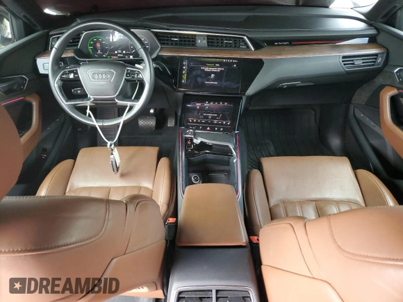 2019 Audi e-tron Prestige with VIN WA1VABGE2KB019280, listed as a Copart auction lot 53157365 with 53,912 mi miles and Salvage title. Bid and sale history available at DreamBid. Image 8.