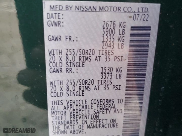 2022 Nissan Pathfinder Platinum with VIN 5N1DR3DG3NC266310, listed as a Copart auction lot 43076525 with 65,931 mi miles and Salvage Title. Bid and sale history available at carsss.com. Image 13.