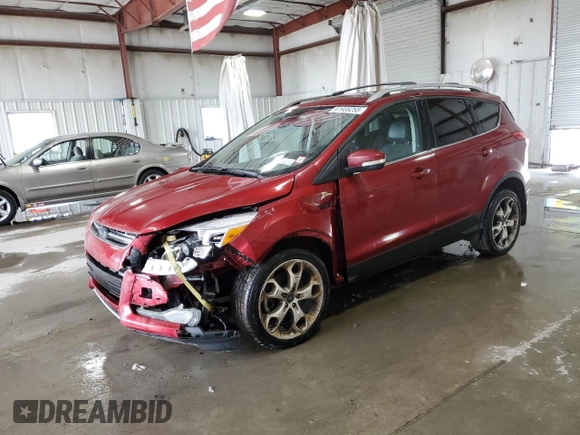 2013 Ford Escape Titanium with VIN 1FMCU9J90DUA69963, listed as a Copart auction lot 61935255 with 99,244 mi miles and Salvage title. Bid and sale history available at DreamBid. Image 1.