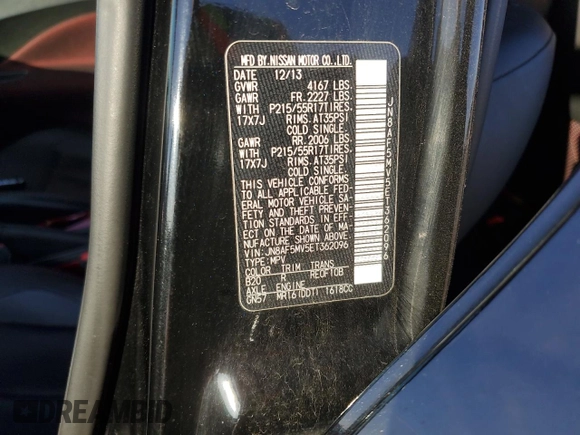 2014 Nissan Juke SL with VIN JN8AF5MV5ET362096, listed as a Copart auction lot 51055665 with 95,998 mi miles and Salvage Title. Bid and sale history available at carsss.com. Image 14.