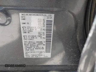 2015 Nissan Rogue SL with VIN 5N1AT2MT4FC773875, listed as a IAAI auction lot 41803439 with 206,399 mi miles. Bid and sale history available at carsss.com. Image 9.