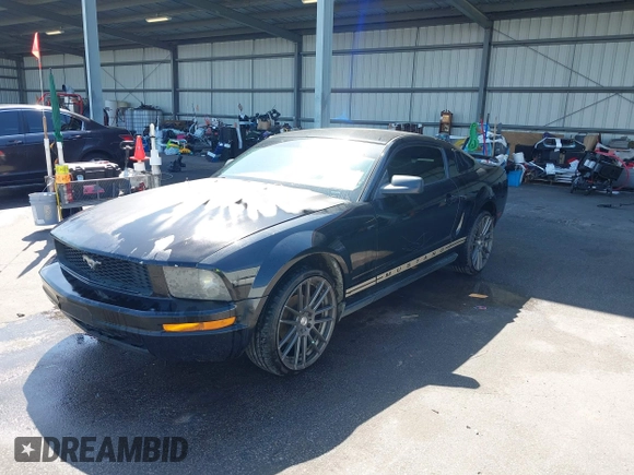 2005 Ford Mustang Deluxe with VIN 1ZVFT80N455122217, listed as a IAAI auction lot 42015083 with 154,396 mi miles. Bid and sale history available at carsss.com. Image 2.