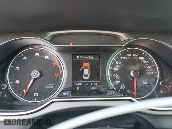 2013 Audi A4 Premium Plus with VIN WAUFFAFL8DN024911, listed as a Copart auction lot 61891325 with 167,841 mi miles and Salvage title. Bid and sale history available at DreamBid. Image 9.