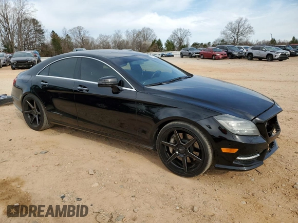 2013 Mercedes-Benz CLS 550 with VIN WDDLJ7DB6DA085060, listed as a Copart auction lot 47722545 with 107,646 mi miles and Salvage title. Bid and sale history available at DreamBid. Image 4.