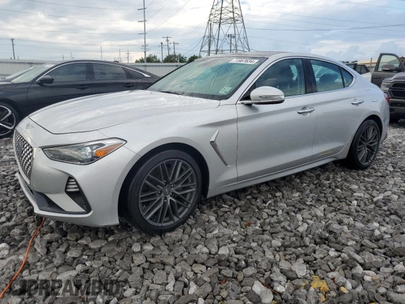 2019 Genesis G70 2.0T Advanced with VIN KMTG34LA9KU027051, listed as a Copart auction lot 71967634 with 41,356 mi miles and Salvage Title. Bid and sale history available at carsss.com. Image 1.