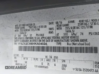 2017 Ford Transit Passenger XL с VIN 1FBZX2CM8HKA04024, выставлен на аукционе IAAI как лот 42264367 с пробегом 142 100 миль миль и . История ставок и продаж доступна на DreamBid. Изображение 9.