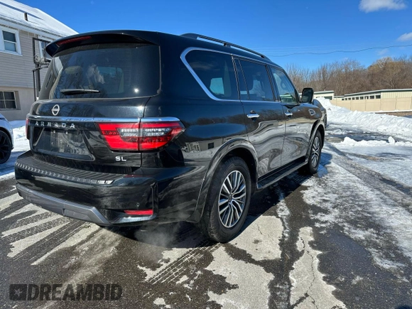 2023 Nissan Armada SL z VIN JN8AY2BA0P9401895, wystawiony jako Copart lot #46125965 z przebiegiem 60 906 mil mil oraz Czysty tytuł • Clean title. Historia ofert i sprzedaży dostępna na DreamBid. Obrazek 3.