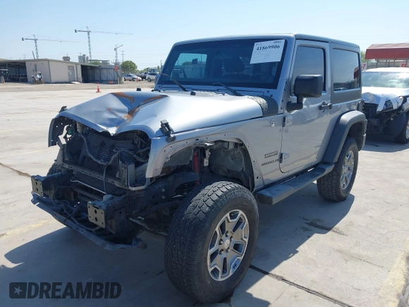 2014 Jeep Wrangler Sport with VIN 1C4AJWAG9EL155409, listed as a IAAI auction lot 41869906 with 102,400 mi miles and . Bid and sale history available at carsss.com. Image 19.