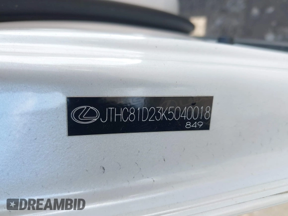 2019 Lexus IS 300 with VIN JTHC81D23K5040018, listed as a IAAI auction lot 41824842 with 40,039 mi miles and . Bid and sale history available at DreamBid. Image 17.