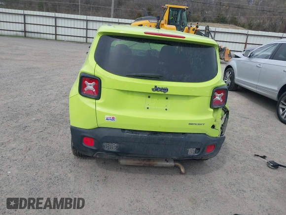 2017 Jeep Renegade Sport with VIN ZACCJAAH6HPG09555, listed as a IAAI auction lot 41933847 with 100,332 mi miles and . Bid and sale history available at DreamBid. Image 16.