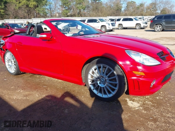 2007 Mercedes-Benz SLK 55 AMG with VIN WDBWK73F07F150189, listed as a IAAI auction lot 41334201 with 70,634 mi miles and . Bid and sale history available at DreamBid. Image 1.