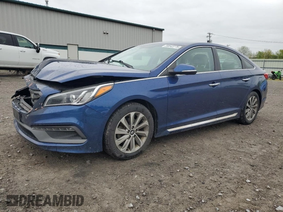2015 Hyundai Sonata Sport with VIN 5NPE34AF7FH111941, listed as a Copart auction lot 56842275 with 92,082 mi miles and Salvage title. Bid and sale history available at DreamBid. Image 1.
