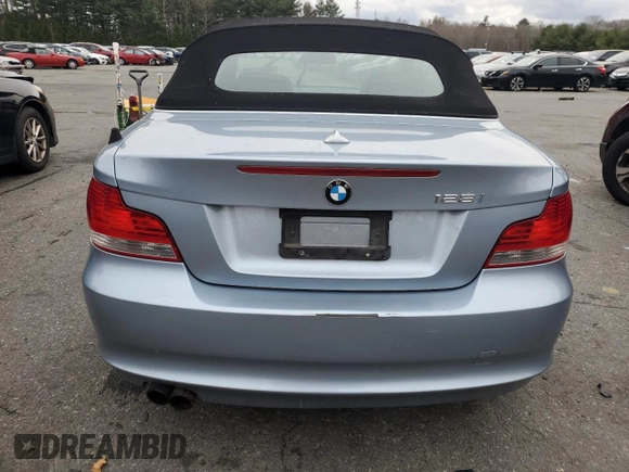 2011 BMW 1 Series 128i with VIN WBAUN1C59BVH82496, listed as a Copart auction lot 83407084 with 123,160 mi miles and Salvage Title. Bid and sale history available at carsss.com. Image 6.