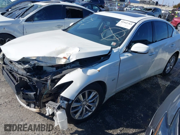 2017 Infiniti Q50 3.0t Premium with VIN JN1EV7APXHM742506, listed as a IAAI auction lot 41442763 with 73,348 mi miles. Bid and sale history available at carsss.com. Image 21.
