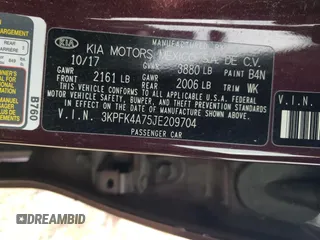 2018 Kia Forte LX with VIN 3KPFK4A75JE209704, listed as a Copart auction lot 47383175 with 0 mi miles and Clean Title. Bid and sale history available at carsss.com. Image 12.