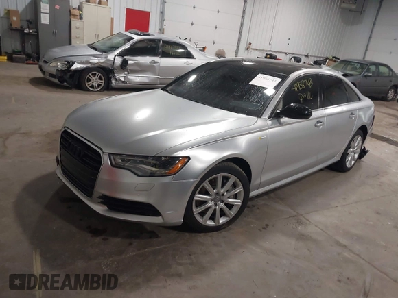 2013 Audi A6 3.0T Prestige with VIN WAUHGAFC9DN099395, listed as a IAAI auction lot 41958743 with 123,000 mi miles. Bid and sale history available at carsss.com. Image 2.