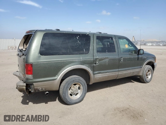 2000 Ford Excursion Limited с VIN 1FMNU43S3YEE17718, выставлен на аукционе Copart как лот 56458175 с пробегом 207 715 миль миль и Списание • Salvage title. История ставок и продаж доступна на DreamBid. Изображение 3.