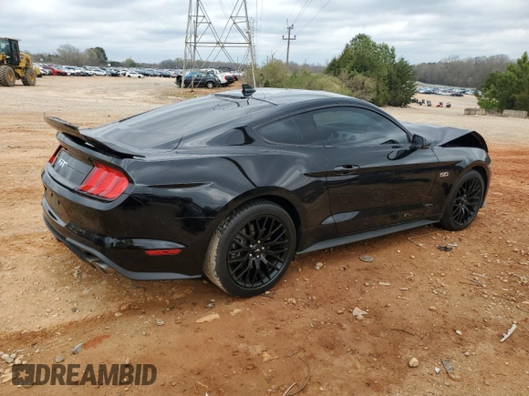 2022 Ford Mustang GT with VIN 1FA6P8CF4N5134479, listed as a Copart auction lot 50266095 with 35,678 mi miles and Salvage Title. Bid and sale history available at carsss.com. Image 3.