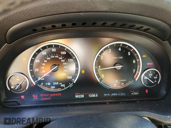 2017 BMW X4 M40i with VIN 5UXXW7C55H0U25754, listed as a Copart auction lot 73271613 with 96,228 mi miles. Bid and sale history available at carsss.com. Image 9.