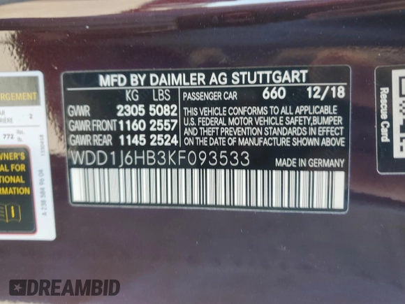 2019 Mercedes-Benz E-Class E 450 with VIN WDD1J6HB3KF093533, listed as a Copart auction lot 88759025 with 25,494 mi miles and Salvage Title. Bid and sale history available at carsss.com. Image 12.