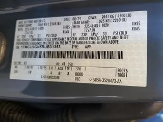 2024 Ford Escape Active with VIN 1FMCU9GN5RUB31353, listed as a Copart auction lot 87050464 with 2,518 mi miles and Salvage Title. Bid and sale history available at carsss.com. Image 12.