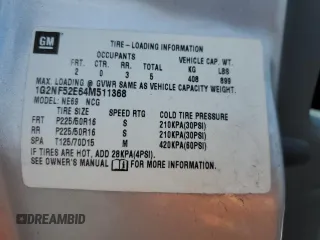 2004 Pontiac Grand Am SE1 with VIN 1G2NF52E64M511368, listed as a Copart auction lot 60911524 with 182,358 mi miles and Salvage Title. Bid and sale history available at carsss.com. Image 13.