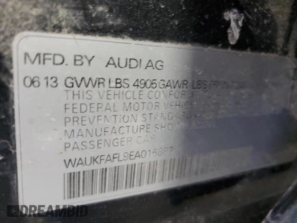 2014 Audi A4 2.0T Prestige with VIN WAUKFAFL9EA016887, listed as a Copart auction lot 47240445 with 193,024 mi miles and Salvage Title. Bid and sale history available at carsss.com. Image 12.