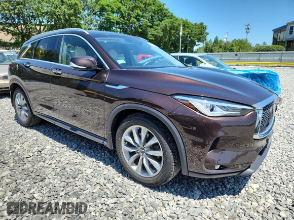 2021 Infiniti QX50 Essential with VIN 3PCAJ5CB5MF119830, listed as a Copart auction lot 61600225 with 55,469 mi miles and Salvage title. Bid and sale history available at DreamBid. Image 4.