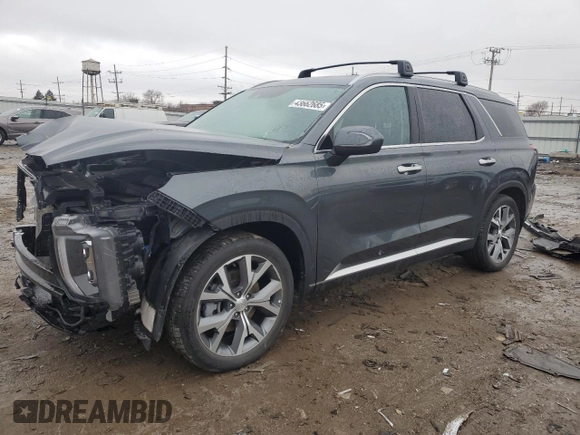2022 Hyundai Palisade SEL with VIN KM8R4DHE0NU460547, listed as a Copart auction lot 43662685 with 45,376 mi miles and Salvage title. Bid and sale history available at DreamBid. Image 1.