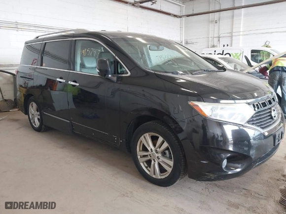 2011 Nissan Quest SL with VIN JN8AE2KP9B9000139, listed as a IAAI auction lot 41985747 with 180,212 mi miles. Bid and sale history available at carsss.com. Image 1.