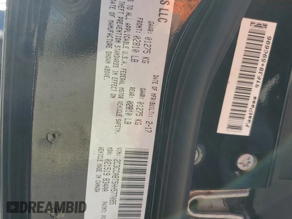 2017 Chrysler 300 S Alloy Edition with VIN 2C3CCABT5HH577085, listed as a Copart auction lot 78660874 with 116,669 mi miles and Salvage Title. Bid and sale history available at DreamBid. Image 13.