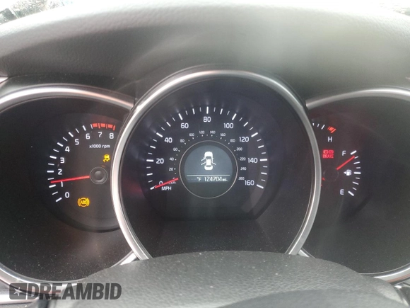 2015 Kia Optima EX with VIN 5XXGN4A76FG391259, listed as a Copart auction lot 49812355 with 124,704 mi miles and Salvage Title. Bid and sale history available at carsss.com. Image 9.