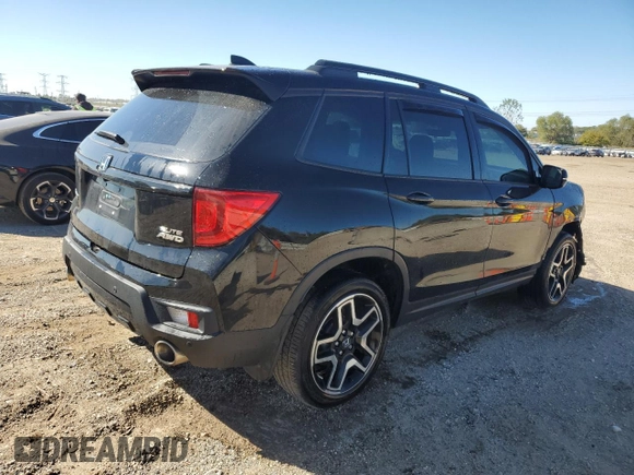 2023 Honda Passport Elite with VIN 5FNYF8H03PB013776, listed as a Copart auction lot 74493744 with 0 mi miles and Salvage Title. Bid and sale history available at carsss.com. Image 3.
