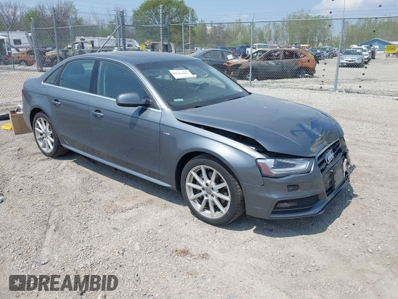 2014 Audi A4 Premium Plus with VIN WAUFFAFL9EN000649, listed as a IAAI auction lot 42261193 with 153,429 mi miles and . Bid and sale history available at DreamBid. Image 1.