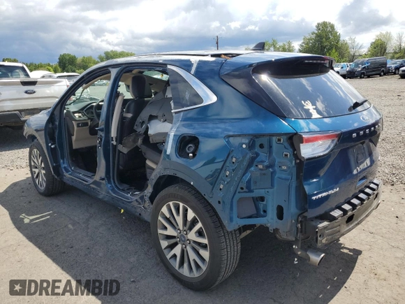 2020 Ford Escape Titanium Hybrid with VIN 1FMCU9DZ2LUC10252, listed as a Copart auction lot 56344755 with 31,382 mi miles and Salvage title. Bid and sale history available at DreamBid. Image 2.