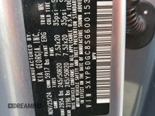 2025 Kia Telluride S z VIN 5XYP6DGC8SG600153, wystawiony jako Copart lot #48676495 z przebiegiem 2 819 mil mil oraz Szkoda całkowita • Salvage title. Historia ofert i sprzedaży dostępna na DreamBid. Obrazek 13.