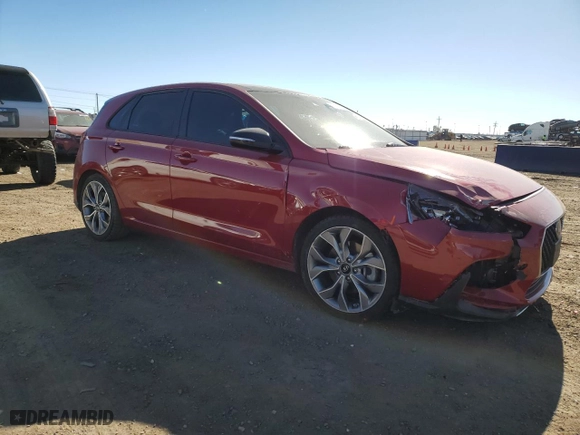 2020 Hyundai Elantra GT N Line with VIN KMHH55LC2LU139238, listed as a Copart auction lot 44200065 with 41,566 mi miles and Salvage Title. Bid and sale history available at carsss.com. Image 4.