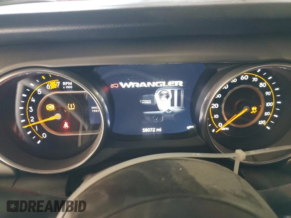 2021 Jeep Wrangler Unlimited Sport Altitude with VIN 1C4HJXDN3MW645713, listed as a Copart auction lot 86292884 with 58,072 mi miles and Salvage title. Bid and sale history available at DreamBid. Image 9.