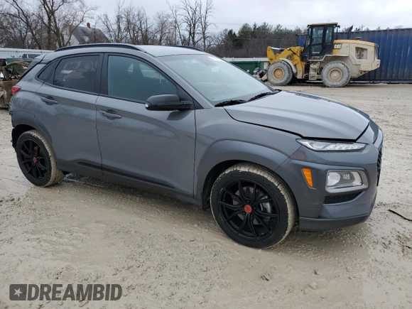 2021 Hyundai Kona Night Edition with VIN KM8K6CA54MU686606, listed as a Copart auction lot 41021354 with 17,769 mi miles and Salvage Title. Bid and sale history available at DreamBid. Image 4.