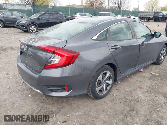 2019 Honda Civic Sedan LX with VIN 2HGFC2F66KH595946, listed as a IAAI auction lot 42017066 with 37,634 mi miles. Bid and sale history available at carsss.com. Image 4.